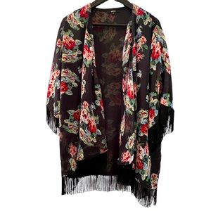 Millau Floral Kimono with Fringe